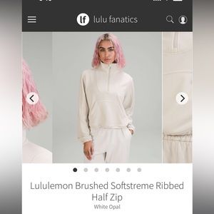 NWT Brushed softstreme ribbed half zip 🦄 White Opal